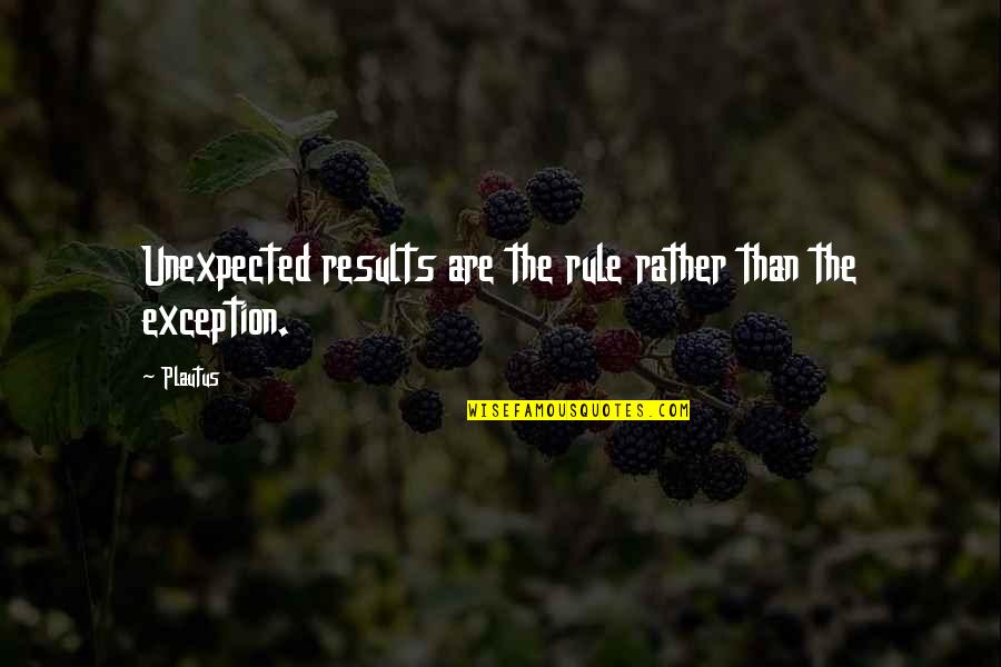 Magellanic Quotes By Plautus: Unexpected results are the rule rather than the