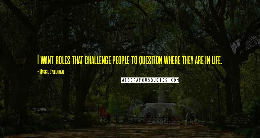 Maggie Gyllenhaal quotes: I want roles that challenge people to question where they are in life.