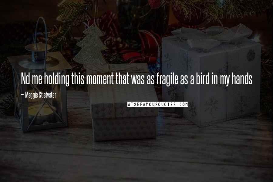 Maggie Stiefvater quotes: Nd me holding this moment that was as fragile as a bird in my hands
