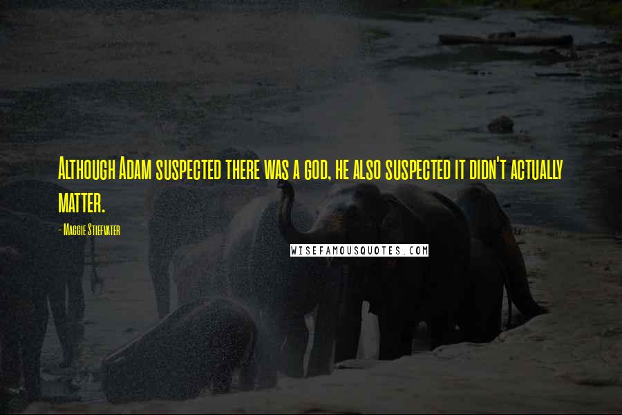 Maggie Stiefvater quotes: Although Adam suspected there was a god, he also suspected it didn't actually matter.