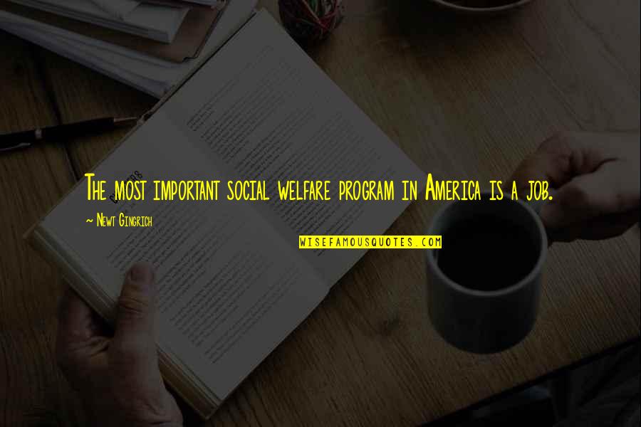 Maghanap Ng Quotes By Newt Gingrich: The most important social welfare program in America Maghanap Ng Quotes By Newt Gingrich: The most important social welfare program in America