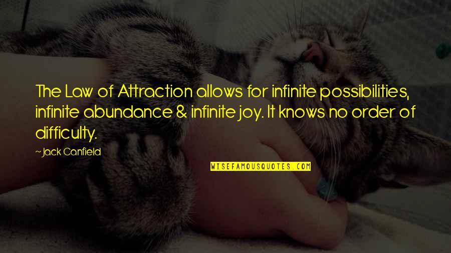 Maghihintay Lang Ako Quotes By Jack Canfield: The Law of Attraction allows for infinite possibilities,