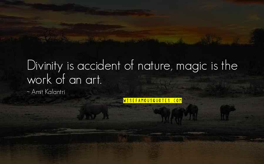 Magic And Magicians Quotes By Amit Kalantri: Divinity is accident of nature, magic is the