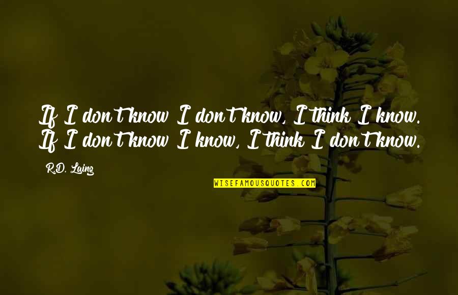 Magic Box Quotes By R.D. Laing: If I don't know I don't know, I