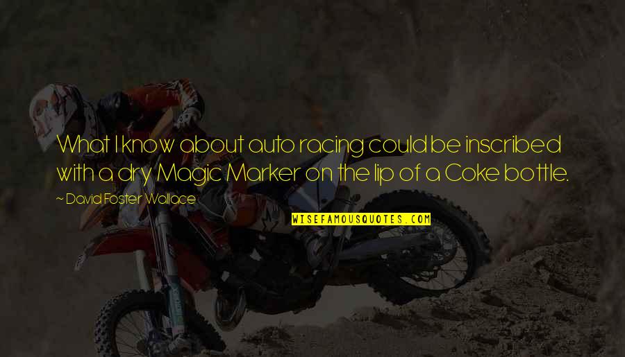 Magic Marker Quotes By David Foster Wallace: What I know about auto racing could be