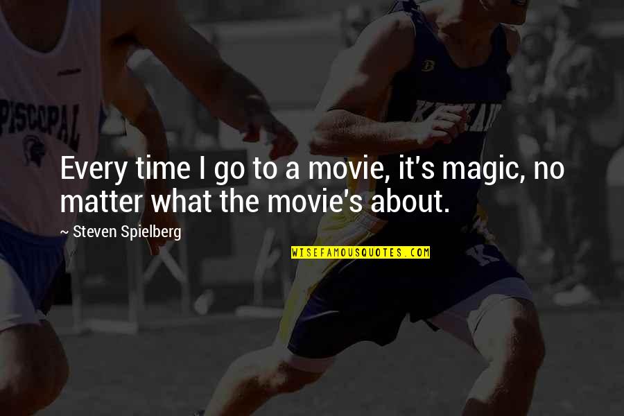 Magic Movie Quotes By Steven Spielberg: Every time I go to a movie, it's