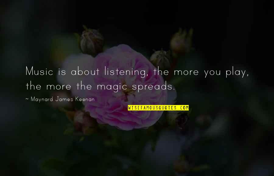 Magic Of Music Quotes By Maynard James Keenan: Music is about listening, the more you play,
