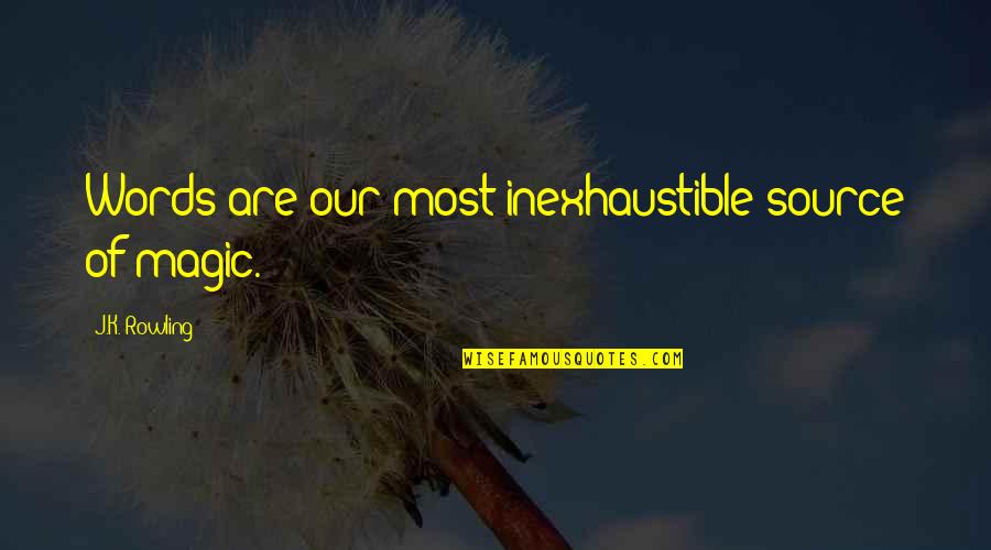 Magic Words Quotes By J.K. Rowling: Words are our most inexhaustible source of magic. Magic Words Quotes By J.K. Rowling: Words are our most inexhaustible source of magic.