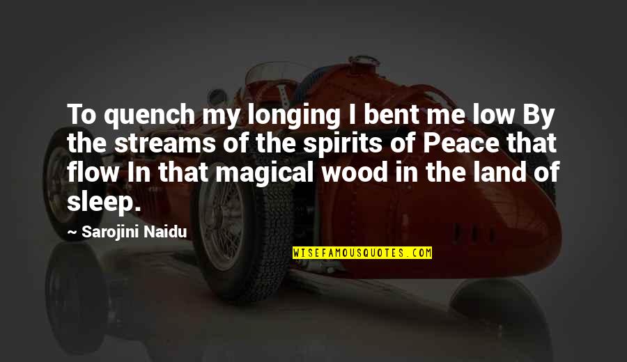 Magical Dreams Quotes By Sarojini Naidu: To quench my longing I bent me low