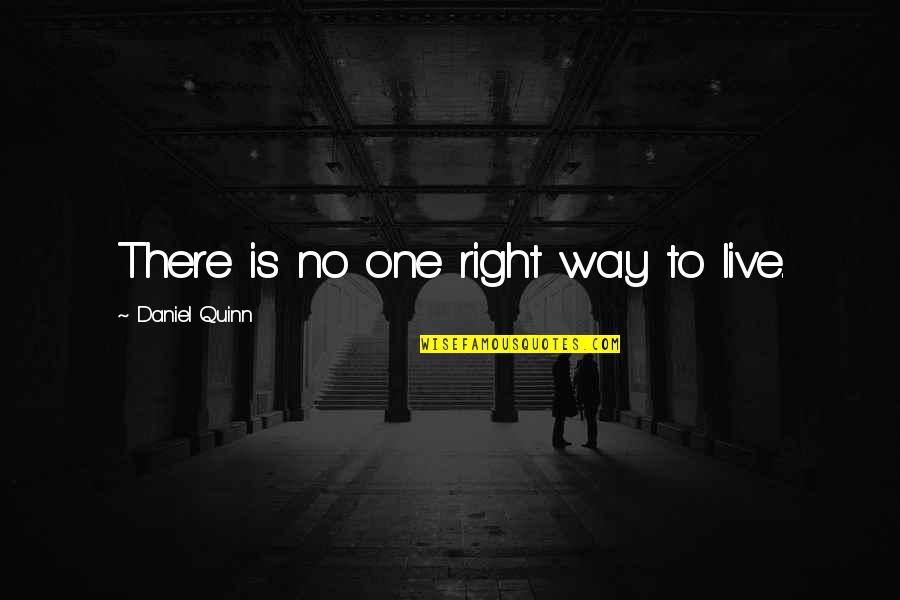Magical Living Quotes By Daniel Quinn: There is no one right way to live. Magical Living Quotes By Daniel Quinn: There is no one right way to live.