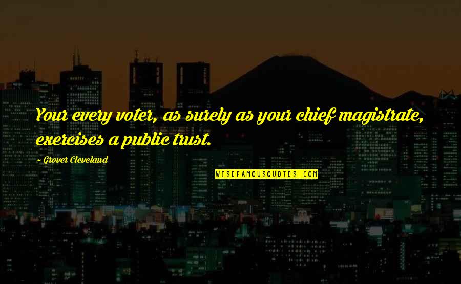 Magistrate Quotes By Grover Cleveland: Your every voter, as surely as your chief