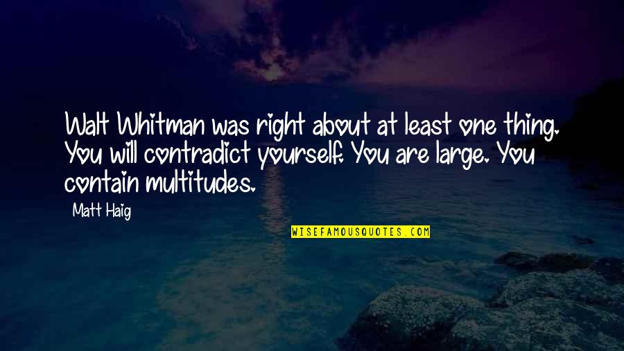 Magnaye Electrical Services Quotes By Matt Haig: Walt Whitman was right about at least one Magnaye Electrical Services Quotes By Matt Haig: Walt Whitman was right about at least one