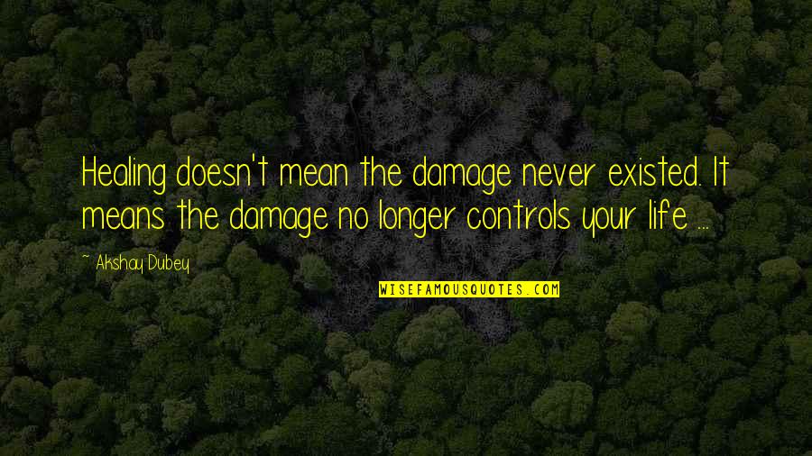 Magnier E Quotes By Akshay Dubey: Healing doesn't mean the damage never existed. It Magnier E Quotes By Akshay Dubey: Healing doesn't mean the damage never existed. It
