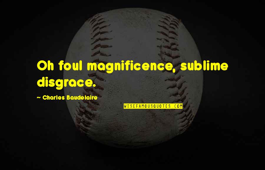 Magnificence Quotes By Charles Baudelaire: Oh foul magnificence, sublime disgrace.