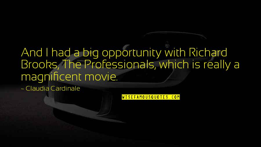 Magnificent 7 Movie Quotes By Claudia Cardinale: And I had a big opportunity with Richard Magnificent 7 Movie Quotes By Claudia Cardinale: And I had a big opportunity with Richard