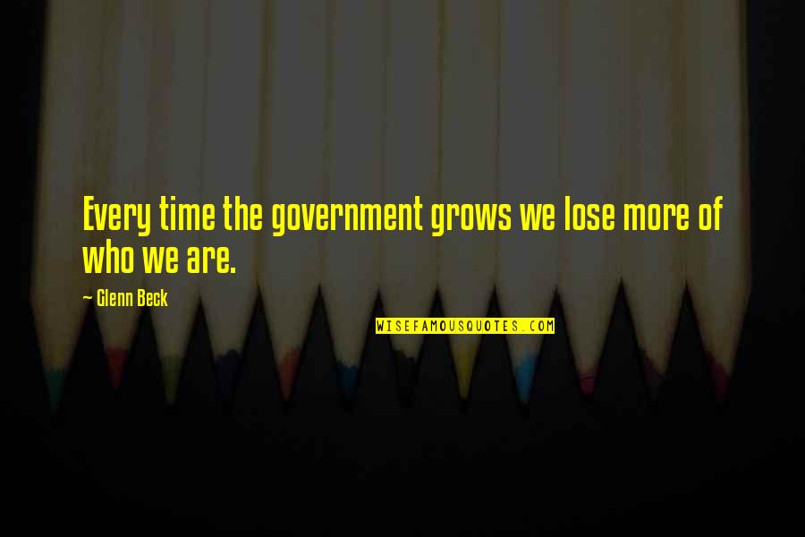 Magnify Glass Quotes By Glenn Beck: Every time the government grows we lose more