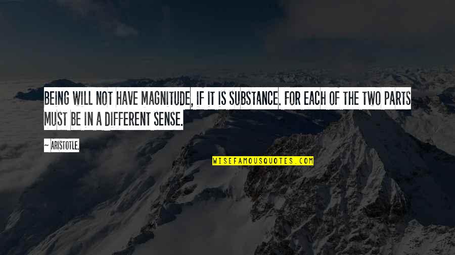 Magnitude Quotes By Aristotle.: Being will not have magnitude, if it is Magnitude Quotes By Aristotle.: Being will not have magnitude, if it is