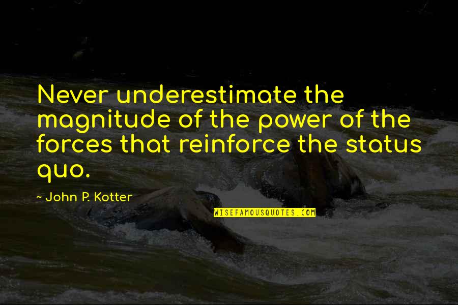 Magnitude Quotes By John P. Kotter: Never underestimate the magnitude of the power of Magnitude Quotes By John P. Kotter: Never underestimate the magnitude of the power of