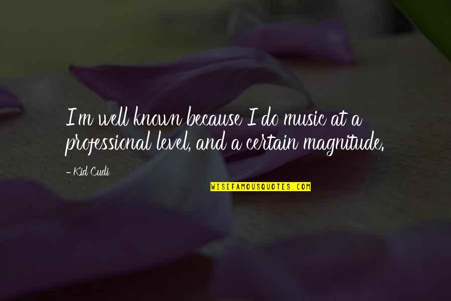 Magnitude Quotes By Kid Cudi: I'm well known because I do music at