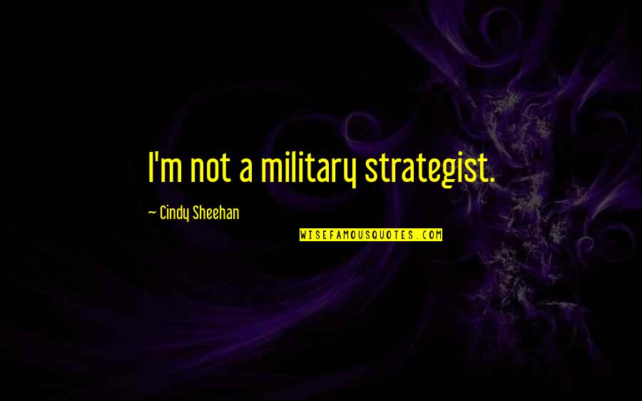 Magnitudes Of Earthquakes Quotes By Cindy Sheehan: I'm not a military strategist.