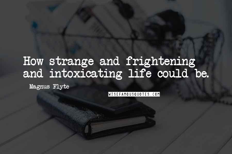 Magnus Flyte quotes: How strange and frightening and intoxicating life could be.