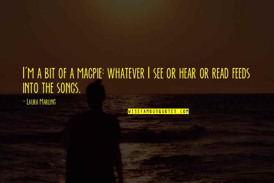Magpie Quotes By Laura Marling: I'm a bit of a magpie: whatever I