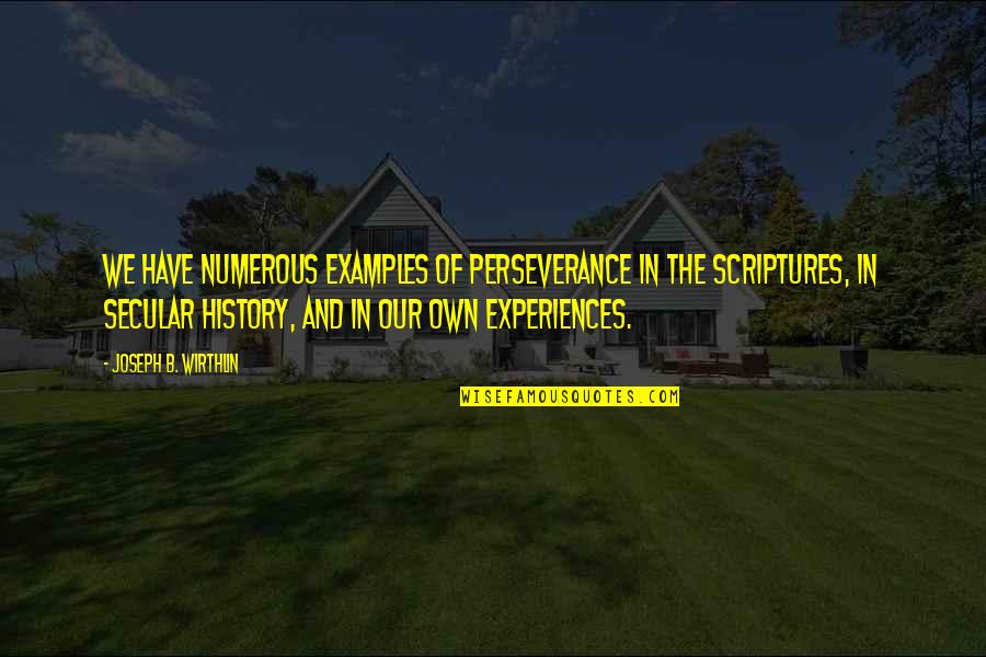 Magued Ayoub Quotes By Joseph B. Wirthlin: We have numerous examples of perseverance in the