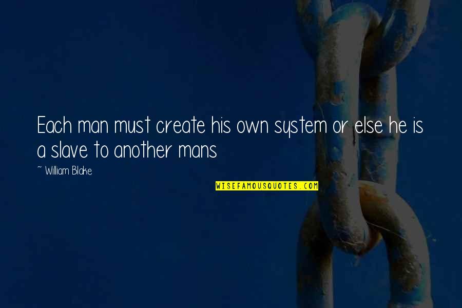 Maha Shivratri Quotes By William Blake: Each man must create his own system or