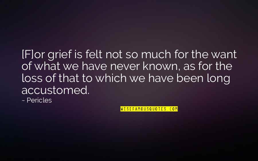 Mahabharata Life Quotes By Pericles: [F]or grief is felt not so much for