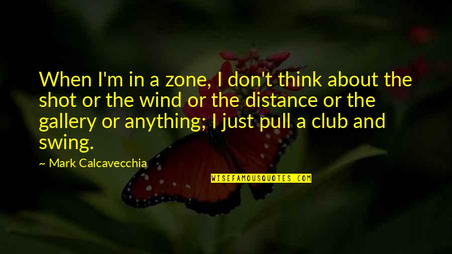 Mahajani Symposium Quotes By Mark Calcavecchia: When I'm in a zone, I don't think Mahajani Symposium Quotes By Mark Calcavecchia: When I'm in a zone, I don't think
