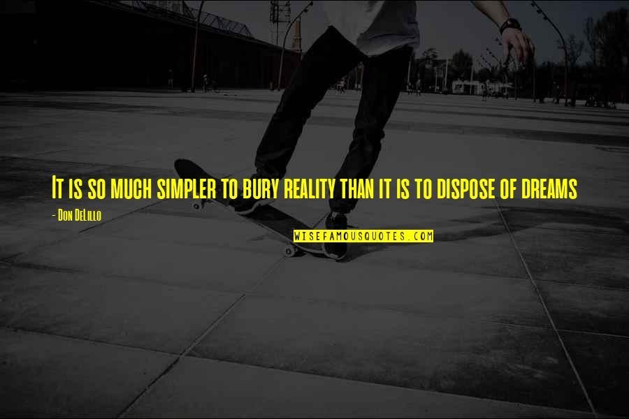Mahal Kita Sobra Quotes By Don DeLillo: It is so much simpler to bury reality