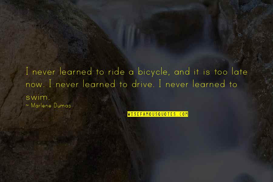 Mahallenin Delisi Quotes By Marlene Dumas: I never learned to ride a bicycle, and Mahallenin Delisi Quotes By Marlene Dumas: I never learned to ride a bicycle, and