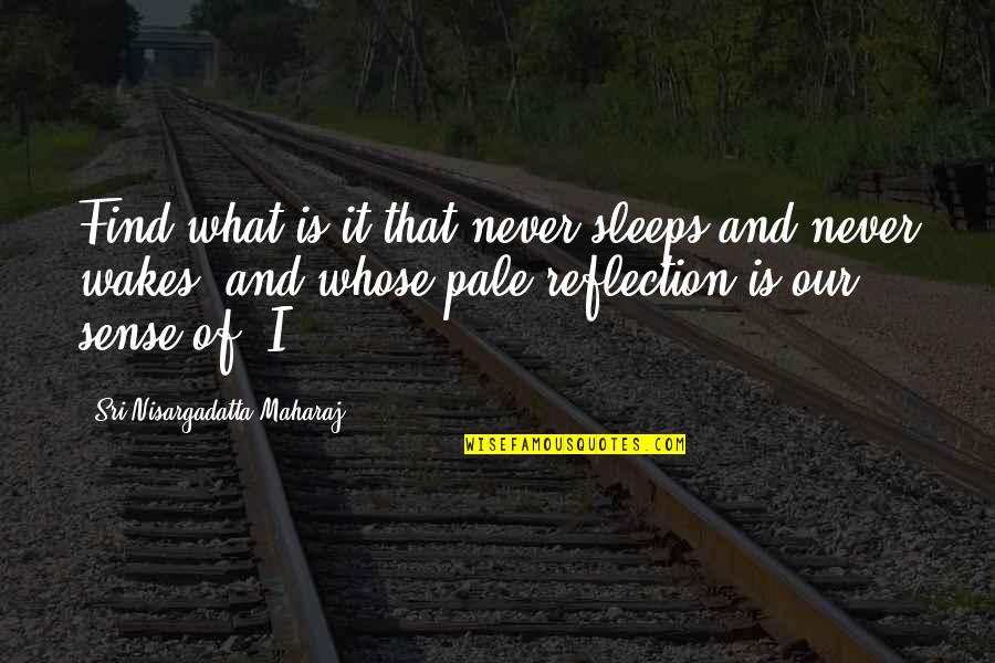 Maharaj Quotes By Sri Nisargadatta Maharaj: Find what is it that never sleeps and