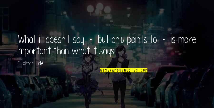 Mahasiswa Quotes By Eckhart Tolle: What it doesn't say - but only points