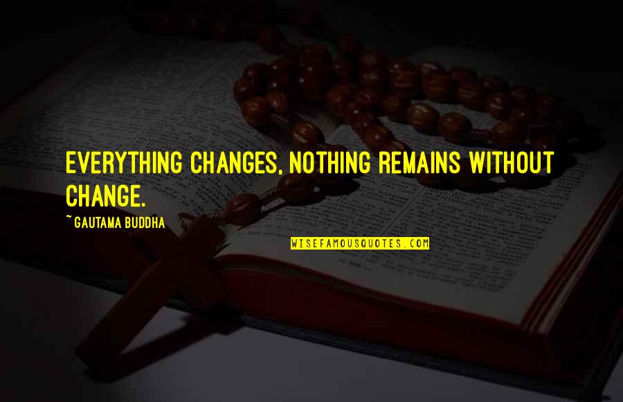 Mahe Ramadan Quotes By Gautama Buddha: Everything changes, nothing remains without change.