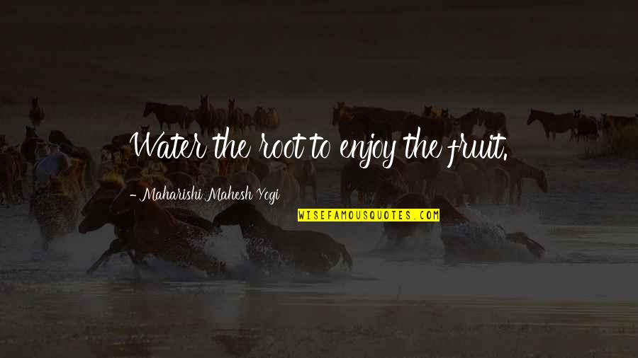 Mahesh Yogi Quotes By Maharishi Mahesh Yogi: Water the root to enjoy the fruit.
