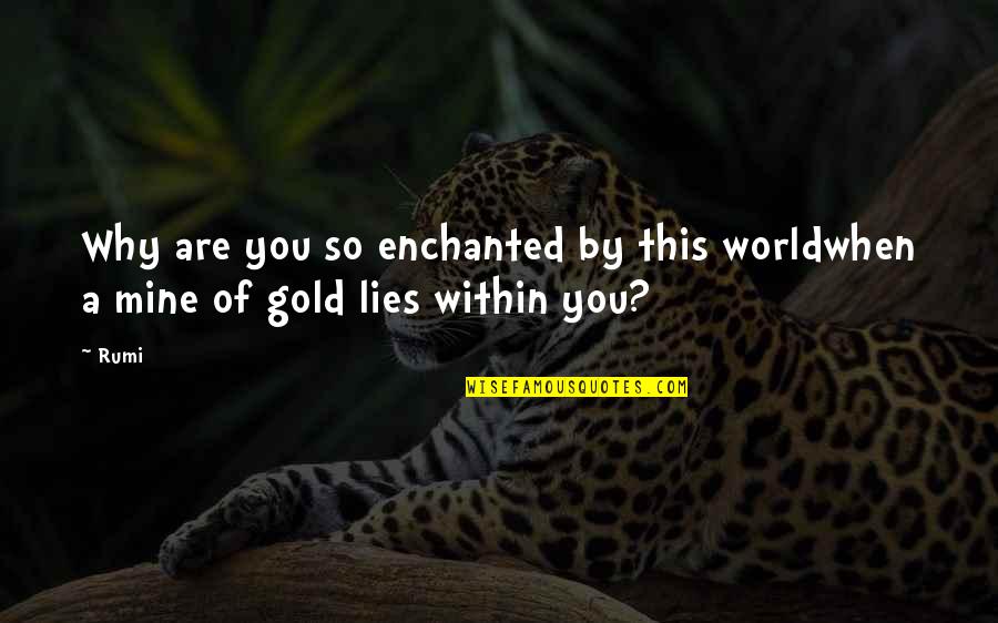 Mahican Quotes By Rumi: Why are you so enchanted by this worldwhen