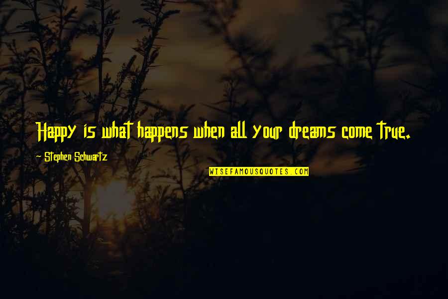 Mahirap Quotes By Stephen Schwartz: Happy is what happens when all your dreams