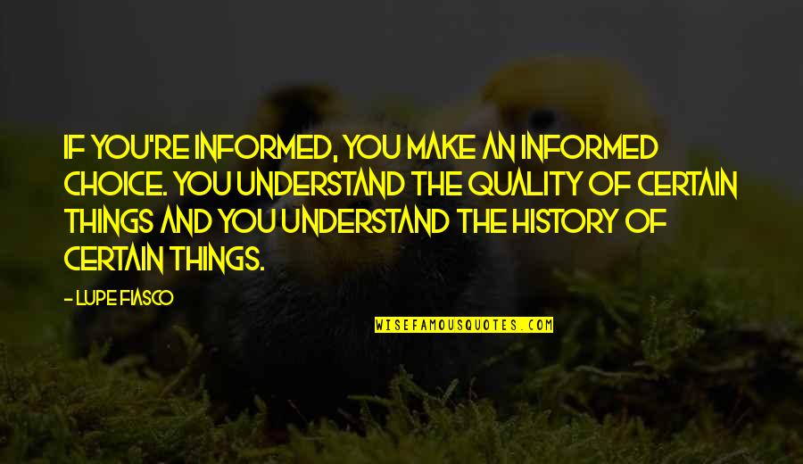 Mahirap Umasa Sa Wala Quotes By Lupe Fiasco: If you're informed, you make an informed choice.