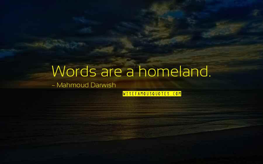 Mahmoud Darwish Quotes By Mahmoud Darwish: Words are a homeland.