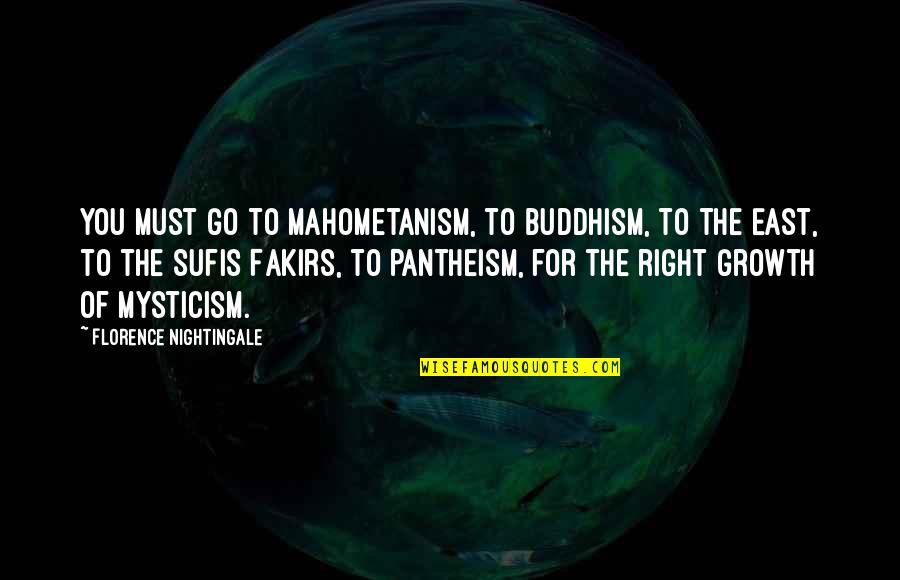 Mahometanism Quotes By Florence Nightingale: You must go to Mahometanism, to Buddhism, to