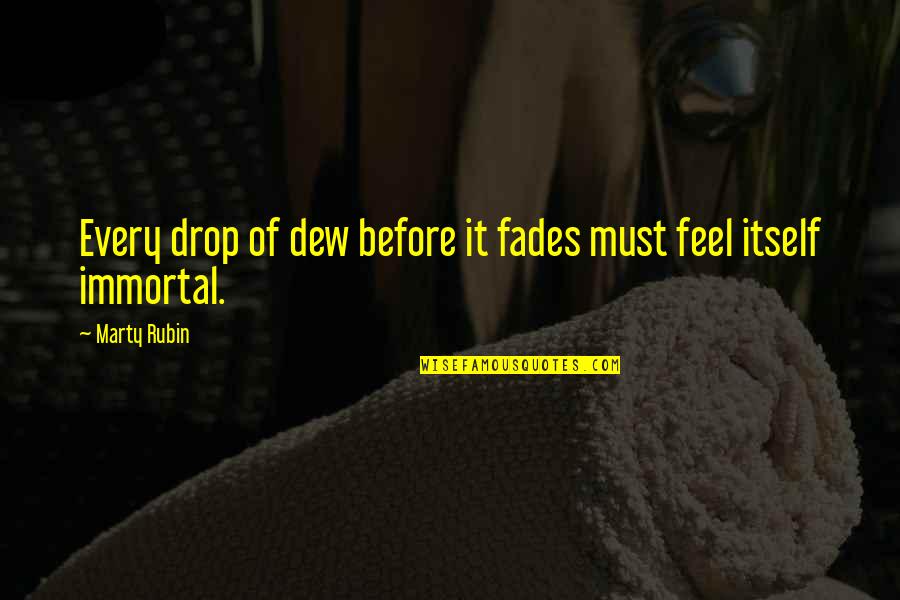 Mahsud Attan Quotes By Marty Rubin: Every drop of dew before it fades must
