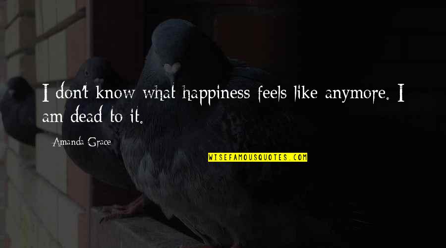 Mahtava Journals Quotes By Amanda Grace: I don't know what happiness feels like anymore.