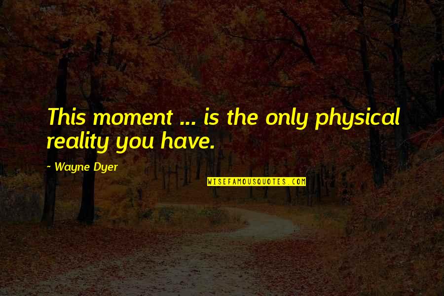 Mail Boats On The Rogue Quotes By Wayne Dyer: This moment ... is the only physical reality