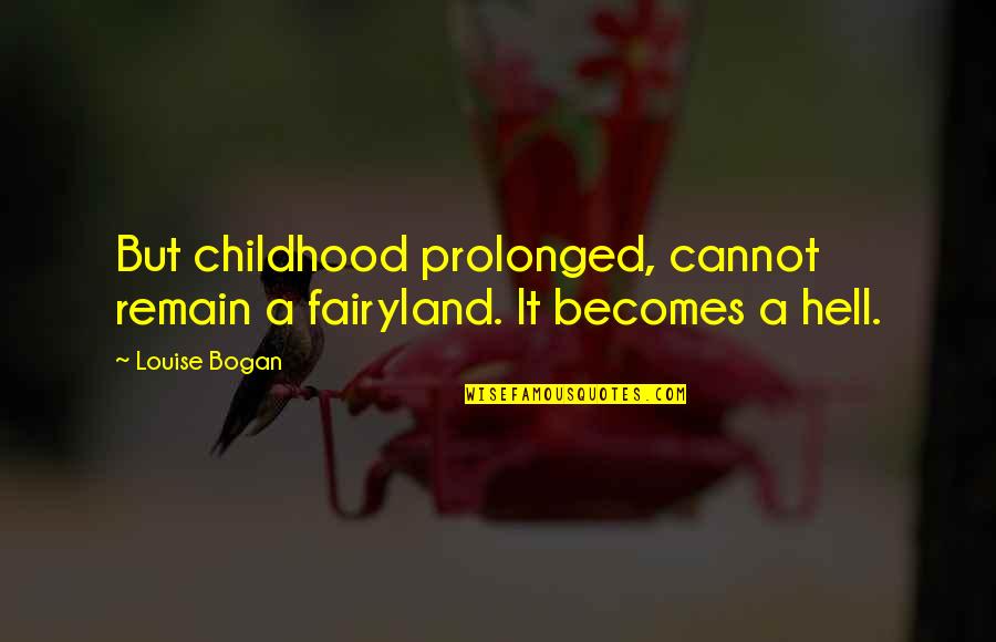 Mailchimp Quotes By Louise Bogan: But childhood prolonged, cannot remain a fairyland. It