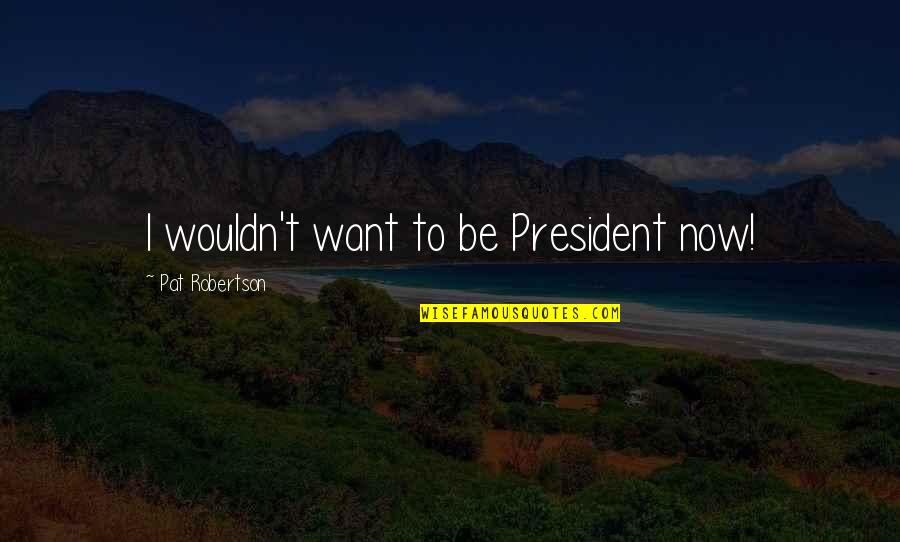 Maim Quotes By Pat Robertson: I wouldn't want to be President now!