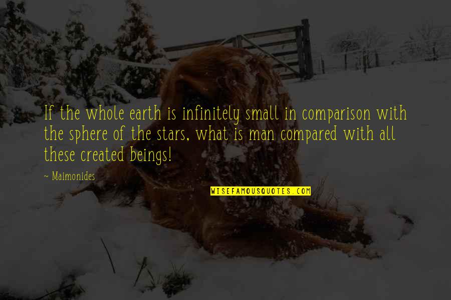Maimonides Quotes By Maimonides: If the whole earth is infinitely small in