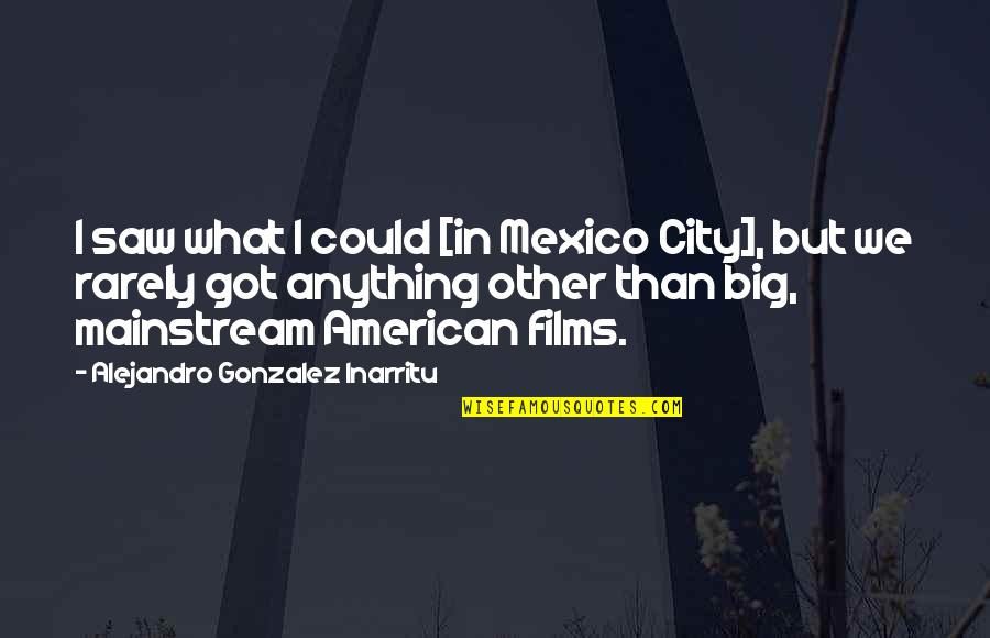 Mainstream'll Quotes By Alejandro Gonzalez Inarritu: I saw what I could [in Mexico City],