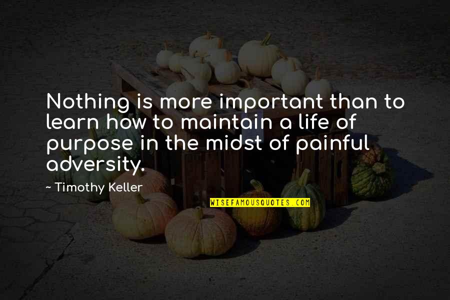 Maintain Quotes By Timothy Keller: Nothing is more important than to learn how