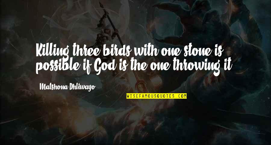 Maintainign Quotes By Matshona Dhliwayo: Killing three birds with one stone is possible